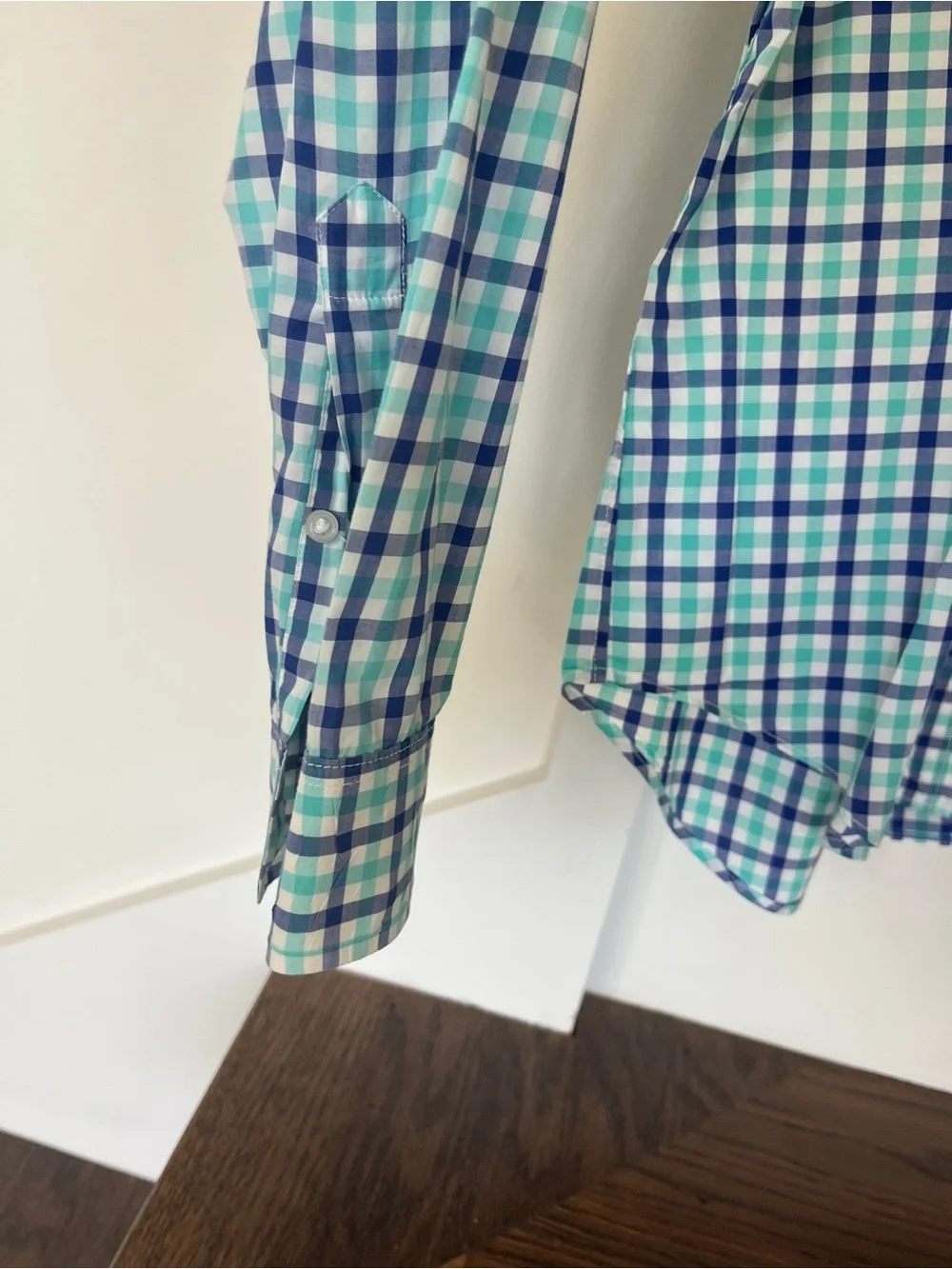 J. Crew Blue and Green Plaid Long-Sleeve Button-Down Dress Shirt
